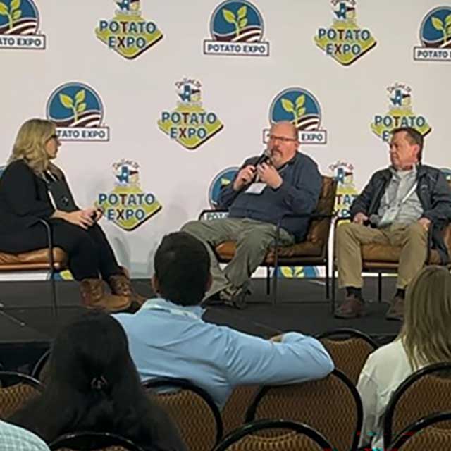Chad Hutchinson speaks at the Potato Expo 2026