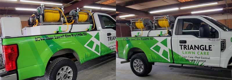 Reddick Customizes Triangle Lawn Care's Spray Pick-Up